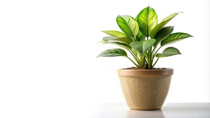 Fototapeta premium Houseplant in a pot isolated on white background