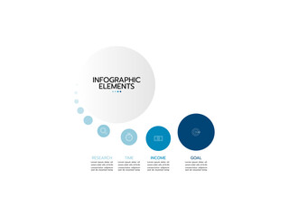 Business data visualization. Process chart. Abstract elements of graph, diagram with 4 steps, options, parts or processes. 