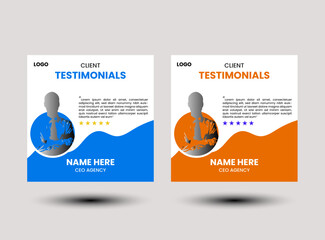 Modern creative client testimonial design template