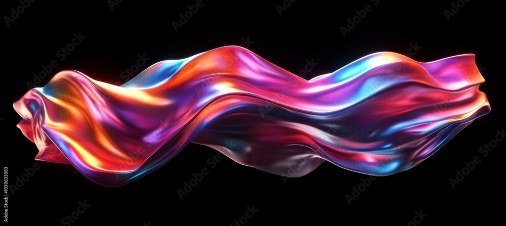Poster a colorful, abstract shape that appears to be a wave or a bubble
