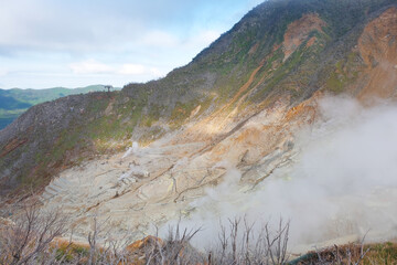 Owakudani seen from the ropeway in Hakone