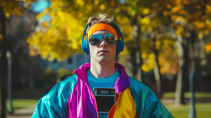 Generative AI, Jogging Through Time: Clown Embodying 80s Fitness Trends
