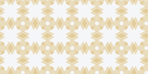 Fototapeta premium Seamless geometric pattern. Golden lines on white background. Texture with rhombus and nodes. Abstract vector eps8 illustration. Vector illustration