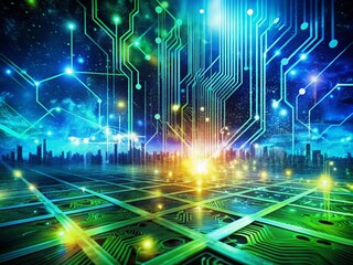 Obraz premium Futuristic Technology Background for Digital Innovation and Connectivity