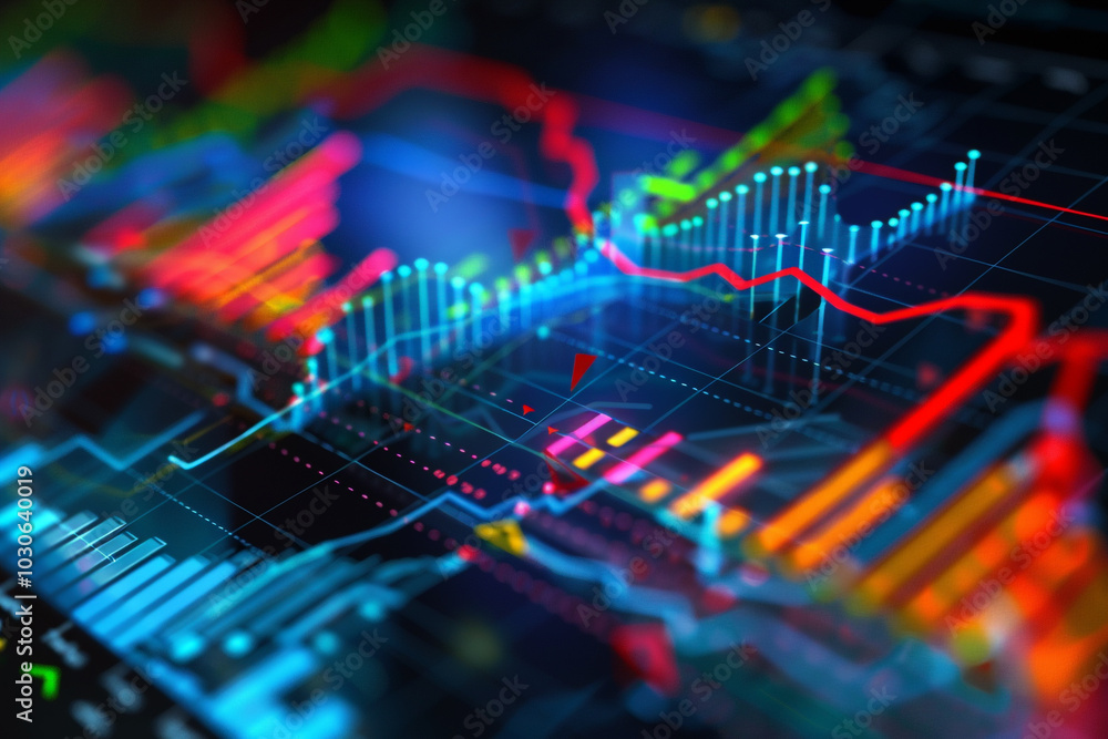 Poster closeup on a digital analysis of fiscal policy impacts across different economies with side by side 