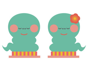 あいさつするへびのイラスト