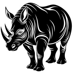 rhino silhouette vector illustration