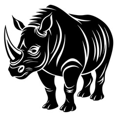 rhino silhouette vector illustration
