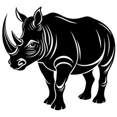 rhino silhouette vector illustration