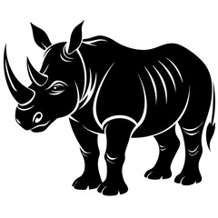 rhino silhouette vector illustration