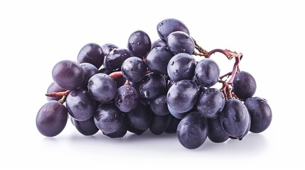 Fototapeta premium Glorious Cluster of Grapes: A Captivating Isolation on a White Canvas