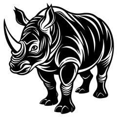 rhino silhouette vector illustration