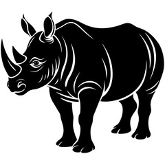 Fototapeta premium rhino silhouette vector illustration