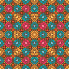 Art Nouveau ornate geometric seamless repeat pattern