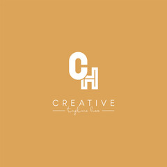 Abstract CH HC Letter Artistic Logo Design. Initial Based Vector Symbol.