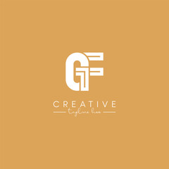 Abstract GF FG Letter Artistic Logo Design. Initial Based Vector Symbol.