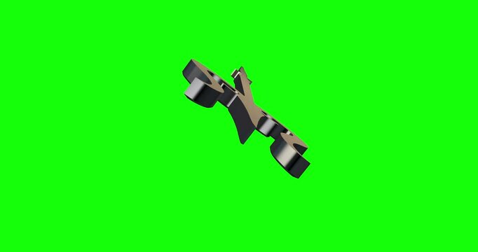 Trident Trishul in 3D Animation Golden Front View