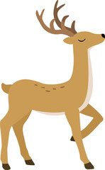 Brown deer flat illustration vector