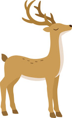Brown deer flat illustration vector