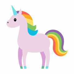 Rainbow Unicorn on white background 