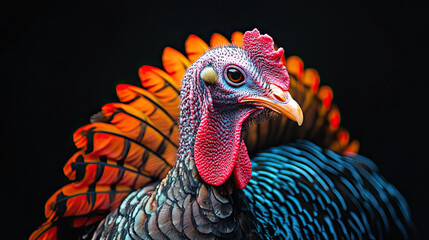 Beautiful Wallpaper with a Turkey Bird Design, Ideal Thanksgiving Poster or Graphic Resource for Creative Project, Ai Generative