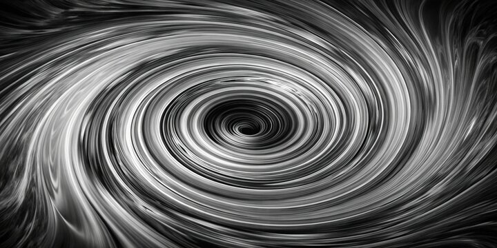 Hypnotic aerial black and white swirl shape