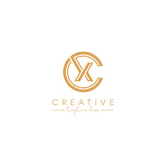 Abstract XC CX Letter Artistic Logo Design. Initial Based Vector Elements.