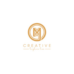 Abstract M Letter Artistic Logo Design. Initial Based Vector Elements.