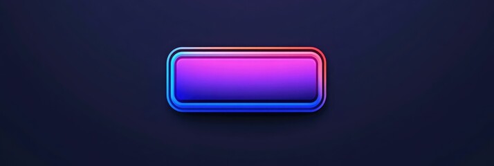 Neon pink and blue rectangle button on dark background.