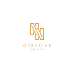 Abstract N NN Letter Artistic Logo Design. Initial Based Vector Elements.