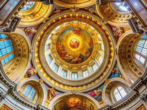 Golden Dome Decoration at Les Invalides, Paris - Stunning Architectural Detail and Design