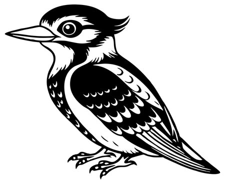 recommend clip art: vector cute woodpecker bird silhouette black animal illustration