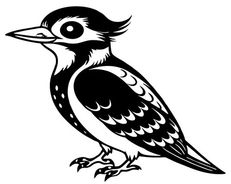 recommend clip art: vector cute woodpecker bird silhouette black animal illustration