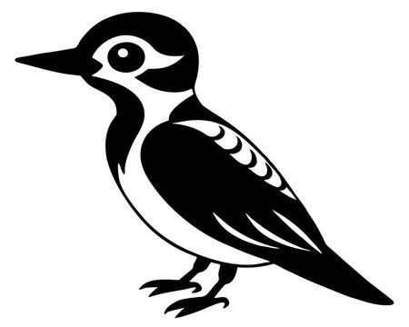 recommend clip art: vector cute woodpecker bird silhouette black animal illustration