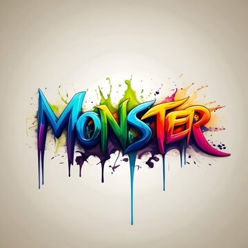 logo-style illustration of a signature of the word Monster
