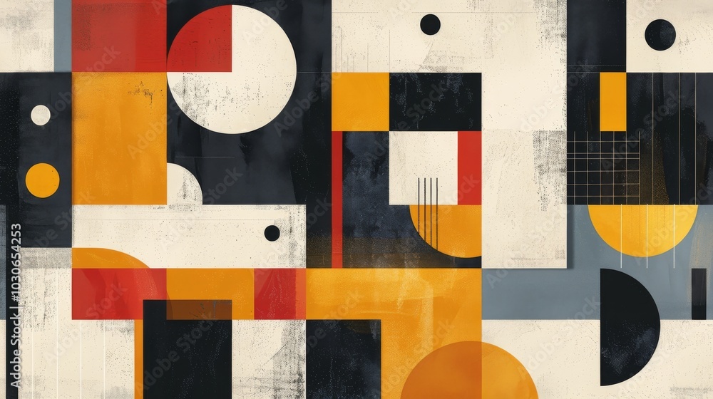 Fototapete a clean and minimalistic geometric design with scandinavian colors, using abstract shapes like recta