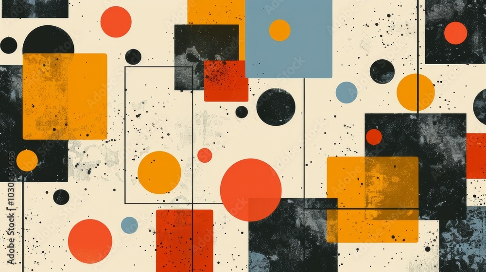 Fototapete a clean and minimalistic geometric design with scandinavian colors, using abstract shapes like recta