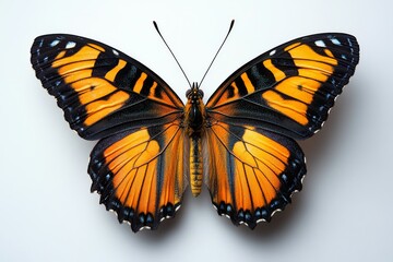 tiger butterfly with orange and black striped wings