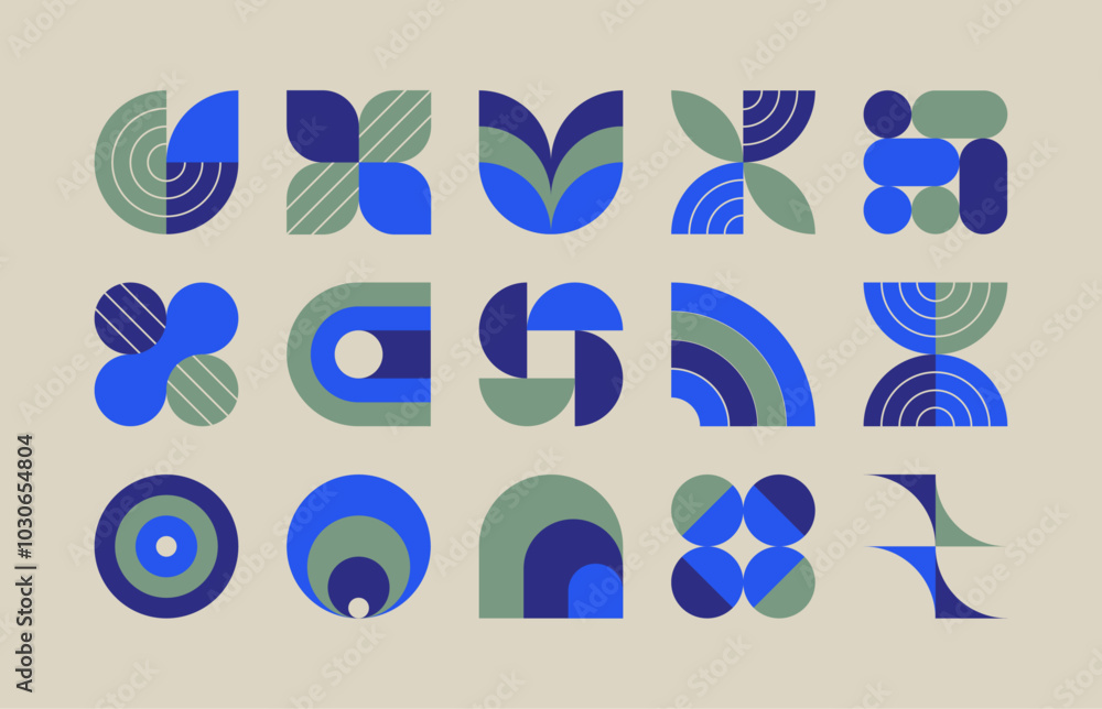 Poster set of modern abstract graphic vector elements