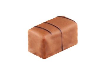 Close-up of chocolate candy on white background
