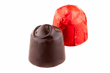 Chocolate candy isolated on white background
