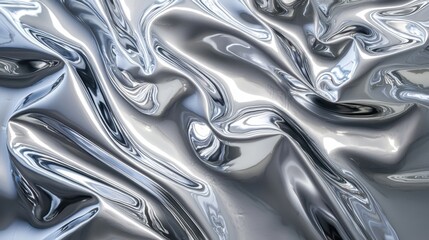 Reflective metallic fabric with smooth wavy texture