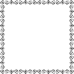 Naklejka premium Snowflake square frame. Winter snowflake round border.