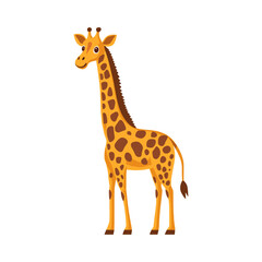 Naklejka premium Cute cartoon giraffe vector childish vector illustration in flat style. For poster, greeting card and baby design. for alphabet letter G Upper case or capital letter for children learning ABC