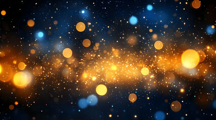 Fototapeta premium A vibrant display of glowing orbs and sparkles against a dark backdrop.