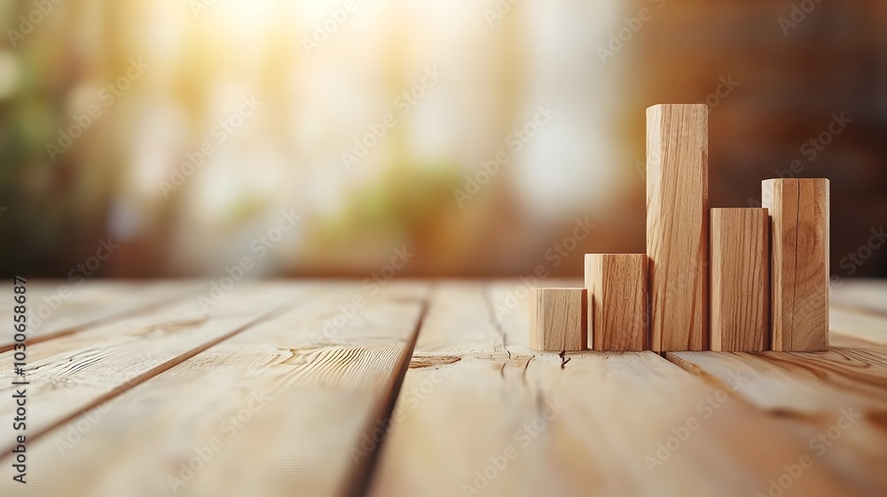 Aufkleber timber stick investment bar for financial analysis - visualizing stock trends and strategic approach
