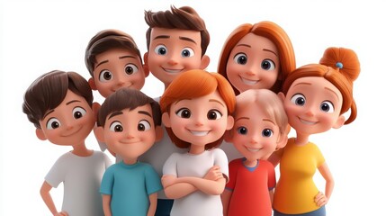 kids on white background