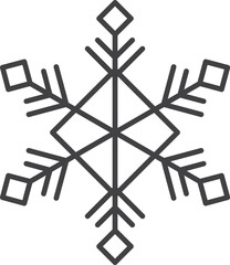Snowflake icon. Winter snowflake silhouette for Christmas design
