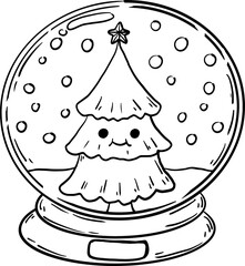 sketch snowglobe