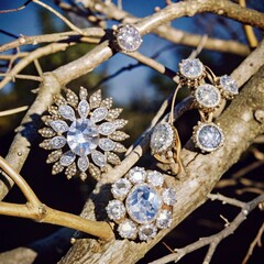 Fototapeta premium jewelry on tree branches